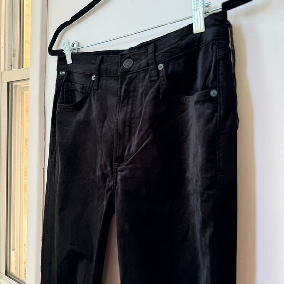 New Citizens of Humanity Isola Cropped Trouser Pants Velvet Mid Rise Black 27 - Picture 7 of 13